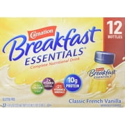 CARNATION BREAKFAST ESSENTIALS Breakfast Drink Plastic Bottle, Classic French Vanll, 96 Ounce, 12 Count - 0050000915101