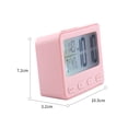 thumbnail image 3 of MINISO LCD Alarm Clock with Light, Pink, 10.5x3.2x7.2cm, 3 of 5