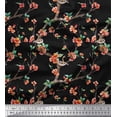 thumbnail image 1 of Soimoi Moss Georgette Fabric Snake,Leaves & Blossom Floral Decor Fabric Printed Yard 42 Inch Wide, 1 of 1