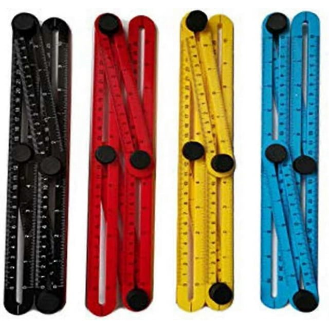 4-color Plastic Angle Model Tool, Protractor, Metric Multi-angle Measuring Ruler Tool