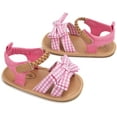 thumbnail image 5 of Infant Baby Girls Boys Sandals Summer Bowknot Crib Shoes Toddler Pu Leather Flower Soft Rubber Sole Dress Flats First Walker Shoes, 5 of 7
