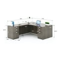 thumbnail image 6 of Boss Office Products Mocha 71 inch Executive L-Shape Corner Desk with Dual File Storage Pedestals, 6 of 6