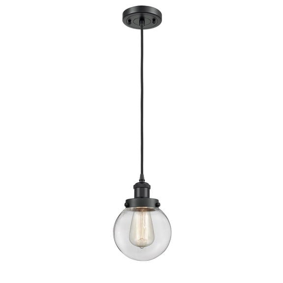Innovations 916-1P-BK-G202-6-LED Beacon 1 Light Mini Pendant part of the Ballston Collection, Matte Black