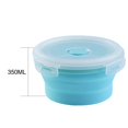 thumbnail image 5 of Recipiente plegable para alimentos con tapa hermética, apto para microondas y congelador, pequeño pequeño 350ML azul, 5 of 5