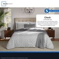 thumbnail image 6 of Mainstays King Comforter Set, All-Season, 5-Piece, Soft Silver Check, 6 of 14