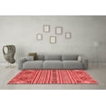 thumbnail image 3 of Ahgly Company Machine Washable Indoor Square Abstract Red Modern Area Rugs, 5' Square, 3 of 4