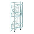 thumbnail image 1 of Pemberly Row Three-Tier Folding Metal Corner Shelf with Seafoam Blue Metal Frame, 1 of 8
