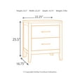 thumbnail image 3 of Ashley Furniture Olivet 2 Drawer Nightstand in Metallic Silver, 3 of 8