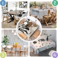 thumbnail image 4 of Black Boho Geometric and Plant Pattern Square Tablecloth,Waterproof Square Table Cover,Wipeable Spillproof Washable Table Cover for Home Kitchen Party Decor 60"x60"(152x152cm), 4 of 6