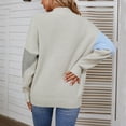 thumbnail image 3 of REDHOTYPE Femmes Demi Col Haut Couleur Bloquant Pull en Tricot Col Rond Imprimé Pull Top, 3 of 5