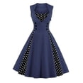 thumbnail image 3 of S-5xl Women Robe Retro Vintage Dress 50s 60s Rockabilly Dot Swing Pin Up Summer Party Dresses Elegant Tunic Vestidos Casual, 3 of 5