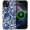 Dark Blue Vintage Flowers, variant on Case Compatible with iPhone 13/14 [Compatible with MagSafe] Hybrid 2-Layer Hard Shell Protection Case, Shockproof Protective Magnetic Cover, Pink Green Lemon Raspberry Collage