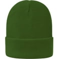 thumbnail image 5 of Women Satin Lined Knit Beanie Hat Winter Hats for Women Men Silk Lining Soft Slouchy Warm Cuffed Beanie Hat (Green), 5 of 7