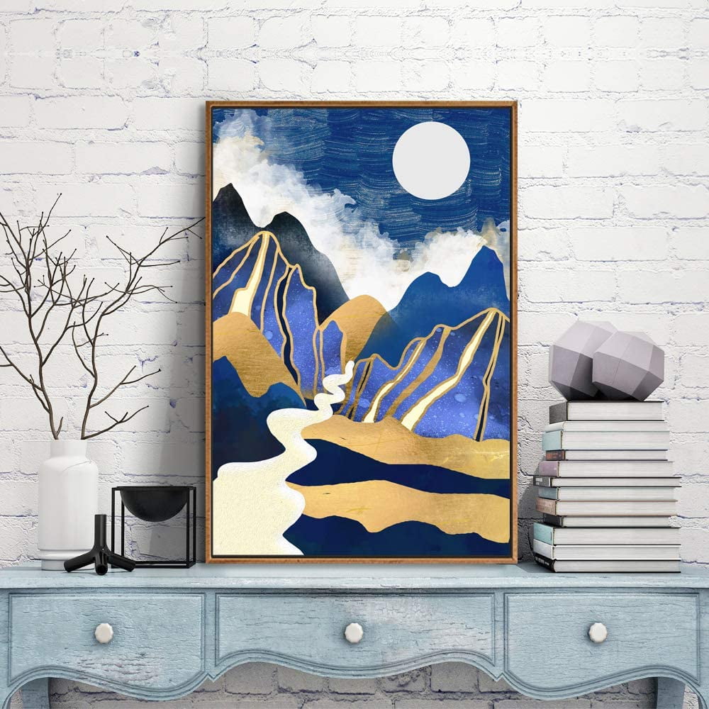 IDEA4WALL Framed Canvas Prints Wall Art Abstract Mountain Nature