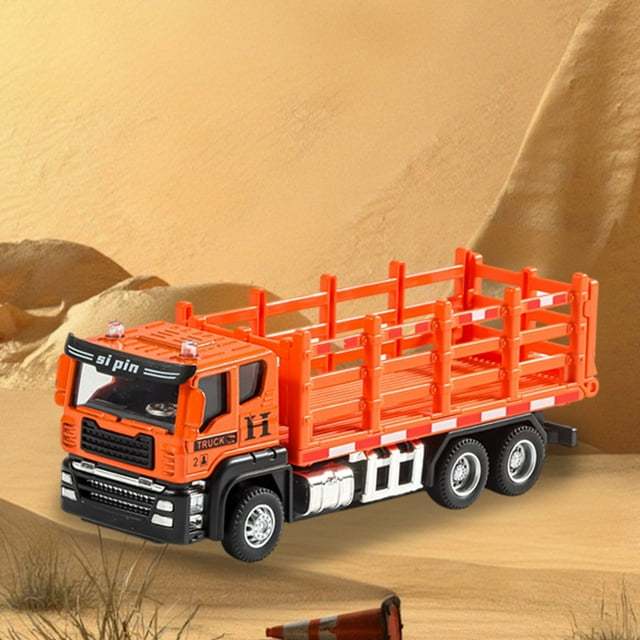 Juego de vehículos de ingeniería de aleación para niños de 3 a 6 años | Excavadora, hormigonera, camión cisterna, grúa y bulldozer | Vehículos de construcción resistentes de ABS y metal