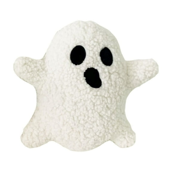 Halloween Plush Throw Pillow Funny Ghost Soft Home Decorations Indoor Creative Ghost Shaped Cozy Pillow for Couch Bedroom Living Room 10*10.6 In