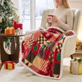 thumbnail image 4 of AMARHH Reversible Christmas Plush Throw Blanket, Soft Sherpa Fleece Holiday Print Fleece Blanket, Cozy Couch Bedroom Winter Holiday Decor, 4 of 6