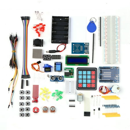 

Starter Kit Electronic Project Beginner Learning Kit with Sensors Stepper Motor Breadboard Jumper Wire LED Electronics Component