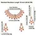 thumbnail image 4 of Efulgenz Antique Gold Tone Indian Jewelry Sets for Women Pink Indian Bridal Sets Traditional Ethnic Faux Choker Necklace Crystal Stone Chaandbali Chanderlier Earrings with Head Chain, 4 of 9
