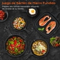 thumbnail image 3 of Sartenes de Hierro Fundido, Juego de 5 Sartenes, Sartenes Antiadherentes con Espátula y Guantes, Sartén de Hierro Forjado Grill, para Freír, Saltear, Filete, Salmón - 10/14/16/20/24cm (240mm), 3 of 7