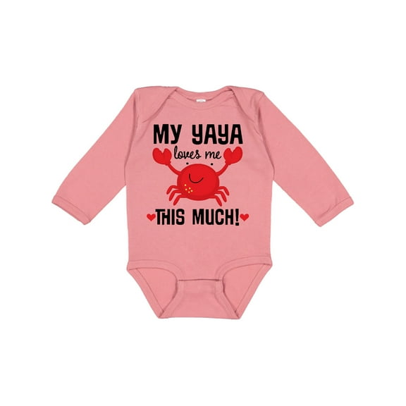 Inktastic Yaya Loves Me Grandson Boys or Girls Long Sleeve Baby Bodysuit