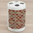 thumbnail image 1 of Geometric Ceramic Toothbrush Holder, Abstract Anise Stars Pattern in Warm Retro Colors with Dots Geometric Design, Decorative Versatile Countertop for Bathroom, 4.5" X 2.7", Multicolor, 1 of 4