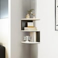 thumbnail image 5 of Corner Shelf Wall-Mounted, Floating Corner Shelves for Wall, 3-Tier Corner Bookshelves for Living Room, Bedroom, Bathroom, Home Office, 5 of 6