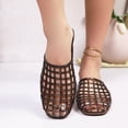 thumbnail image 5 of HOWPAY Clear Jelly Shoes Women on Jelly Mesh Hollow Slides Comfortable Closed Toe Flats Sandals Casual Summer Beach Slippers Black 36, 5 of 8