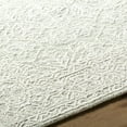 thumbnail image 6 of Hauteloom Yadid Boho Hand Woven Wool Natural Fiber Soft Area Rug - Traditional Floral Damask Carpet for Living Room, Bedroom, Dining Room - Sage, Light Green, Cream - 2' x 3', 6 of 6