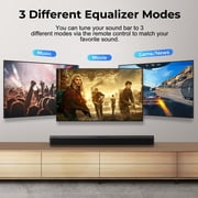 OXS S3 2.0 Channel Sound Bar, 80W Soundbar TV Speaker, 3D Surround Sound, Black