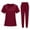 Wine-250228AA, variant on Hearthz Scrubs for Women Set Medical Uniform Nurse Uniform Jogger Suit Stretch Top & Pants Women Scrub Sets