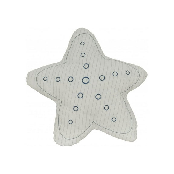 White with Blue 3D Shape Star Pillow