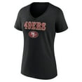 thumbnail image 2 of Women's Black San Francisco 49ers Logo Team Lockup V-Neck T-Shirt, 2 of 3