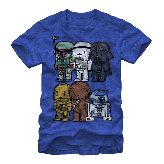 Men's Star Wars Cartoon Characters  Graphic Tee Royal Blue Heather Small