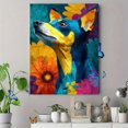 thumbnail image 4 of Colorful Floral Chihuahua Canvas Wall Art, Vibrant Dog Portrait Print, Pet Lover Decor, 4 of 8