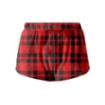 thumbnail image 4 of LWavelet Women's Plaid Shorts Drawstring Waist Soft Comfort Summer Lounge Shorts Wine XL, 4 of 4