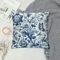 thumbnail image 2 of COMIO Blue and White Porcelain Floral Butterfly Pillow Covers Vintage Chinoiserie Couch Pillow Case Modern Decorative Square Throw Pillows for Living Room Cushion Outdoor, 2 of 5