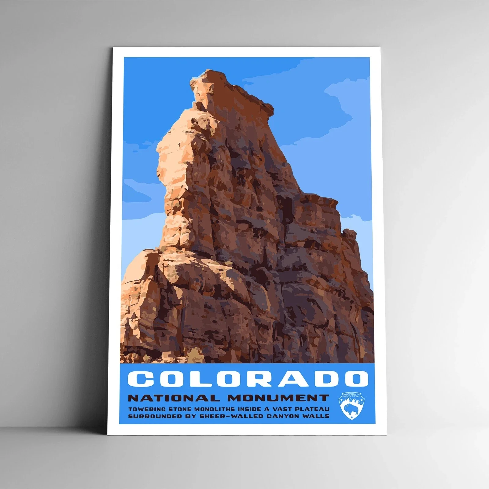 Colorado National Monument Travel Poster Print Colorado Usa Home Decor Office Wall Art
