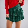 thumbnail image 2 of XIAONU Women Sequin Ruffled Mini Skirt High Waist Layered Sparkly Party Gown Party Holiday Wear Skirts, 2 of 4