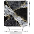 thumbnail image 3 of Blackgold2 Cortina de ducha de mármol Domoku, cortinas de ducha con textura de mármol negro y dorado para baño, cortina de baño moderna abstracta decorativa con 12 ganchos Fabri, 3 of 5