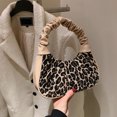 thumbnail image 2 of Bolso de hombro plisado con estampado de leopardo a la moda, bolsos de cuero para mujer (caqui) Likrtyny multifunción de oficina, 2 of 9