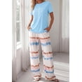thumbnail image 4 of PRETTYGARDEN Women's 2 Piece Pajama Sets Summer Matching Lounge Outfits Short Sleeve Printed Sleepwear Spring PJ Set, 4 of 10