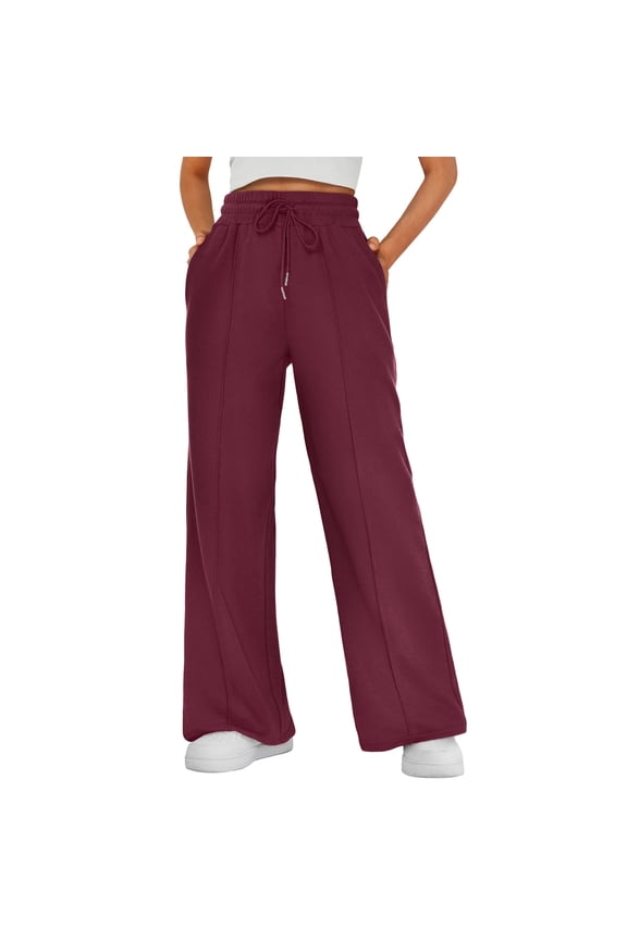 Womens Sweatpants Wide Leg Cargo Sweatpants Work Baggy Sweat Pants Elevated Seams Cotton Casual Pants with Pockets
