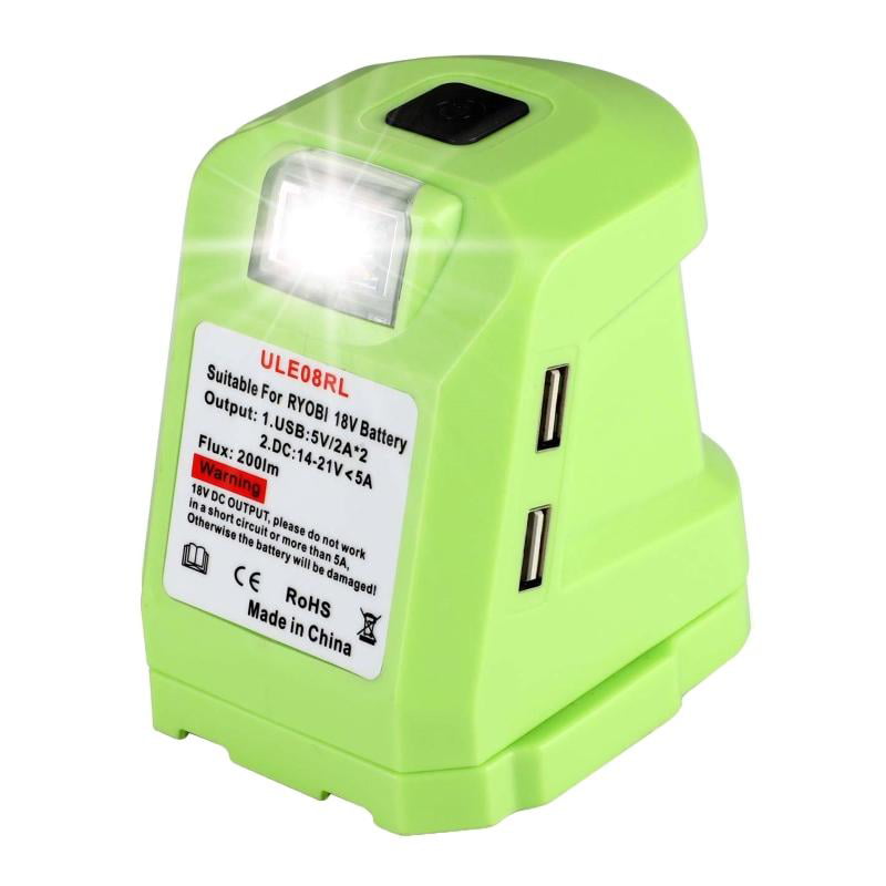 RYOBI P743 18V PORTABLE POWER SOURCE 2.1A USB ADPATER W/BATTERY,CHARGER & BAG 