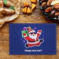thumbnail image 3 of Christmas Placemat - Santa Claus with Glasses and Hat Stylish Santa Claus Durable Modern Christmas Decor Cartoon Style Christmas Ornaments - 17.7x13inch, 3 of 5