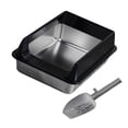 thumbnail image 4 of Low Entry Stainless Steel Cats Litter Box Half Enclosed Structure Air Circulations Odor Control Litter Container for, 4 of 8
