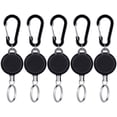 thumbnail image 1 of 5 uds llavero retráctil soporte de insignia retráctil Clip de carrete soporte de tarjeta de identificación con cuerda de alambre de acero, negro, 1 of 7