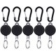 thumbnail image 1 of 5 uds llavero retráctil soporte de insignia retráctil Clip de carrete soporte de tarjeta de identificación con cuerda de alambre de acero, negro, 1 of 7