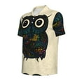 thumbnail image 2 of Rocae Owl with Mandala for Men's Short Sleeve Polo Shirt, Quick Drying Performance Moisture Wicking Sports Men's Golf Shirt Small, 2 of 9