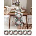 thumbnail image 3 of Pink Rose Floral Table Runner 48 Inches, Spring Botanical Flower Leaf Farmhouse Bed Runner Dresser Scarves Tabletop for Indoor Outdoor Parties/Ceremony/Banquet, 13" x 48", 3 of 8